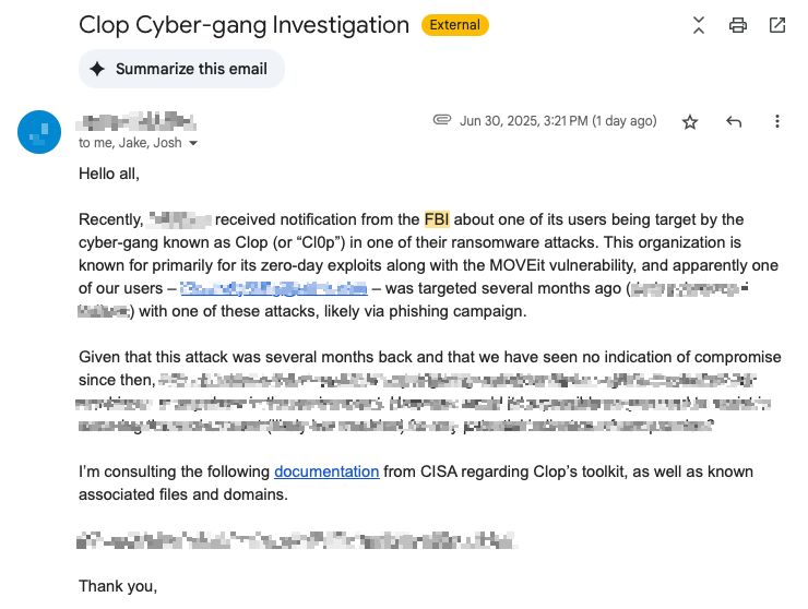 The FBI told our customer about ransomware we blocked months ago